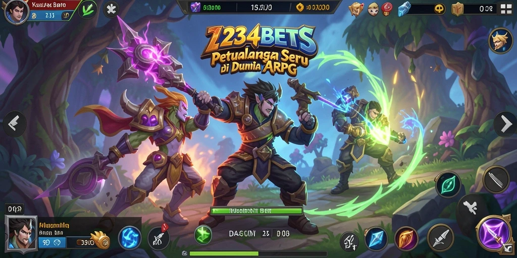 Tampilan epic dari gameplay 1234BETS dengan karakter bertempur.