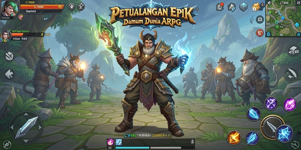 Screenshot utama C7890 menampilkan pertarungan epik dalam gameplay ARPG.