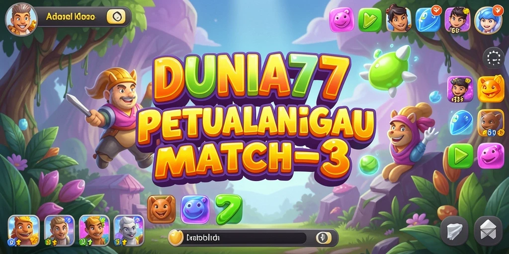 Tampilan gameplay menarik dan penuh warna di DUNIA77.
