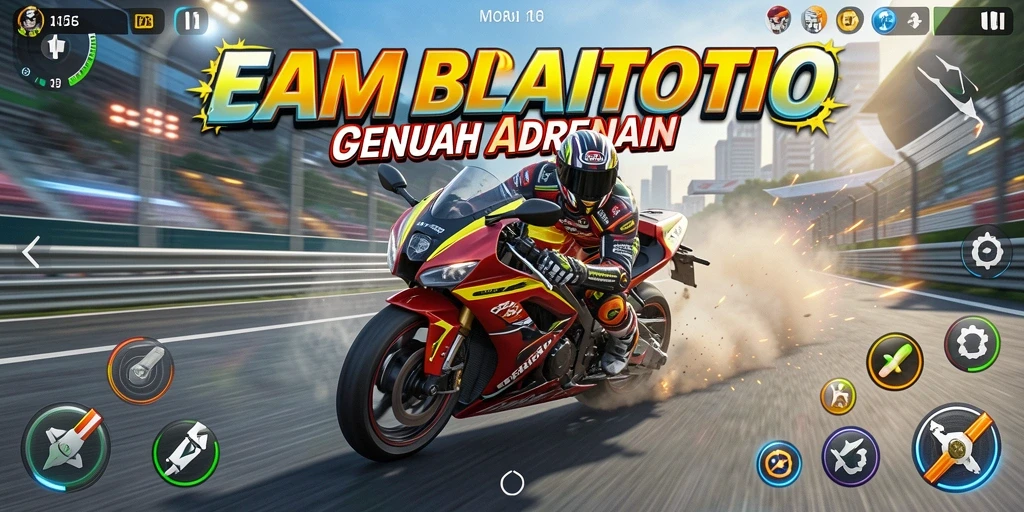 Gameplay balap motor yang seru dan mendebarkan dalam FOMOTOTO.