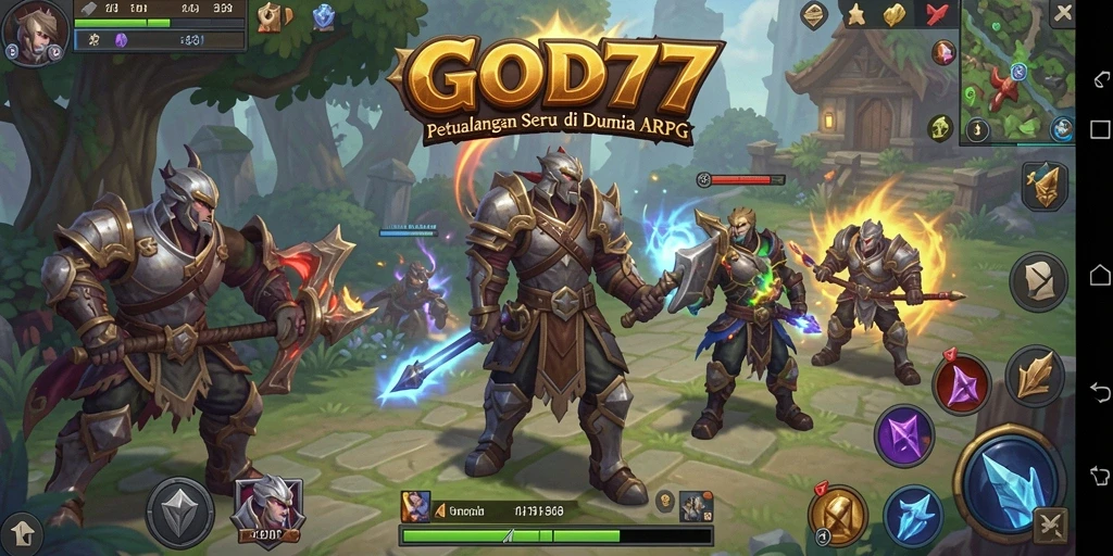Tampilan utama gameplay ARPG yang mendebarkan di GOD77.