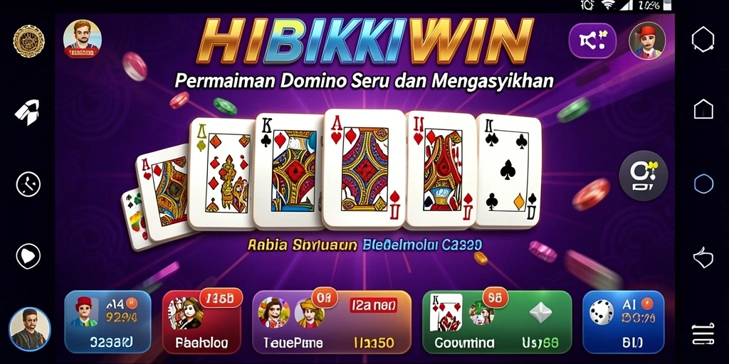 Tampilan HIBIKIWIN menampilkan gameplay domino yang menarik dan interaktif.