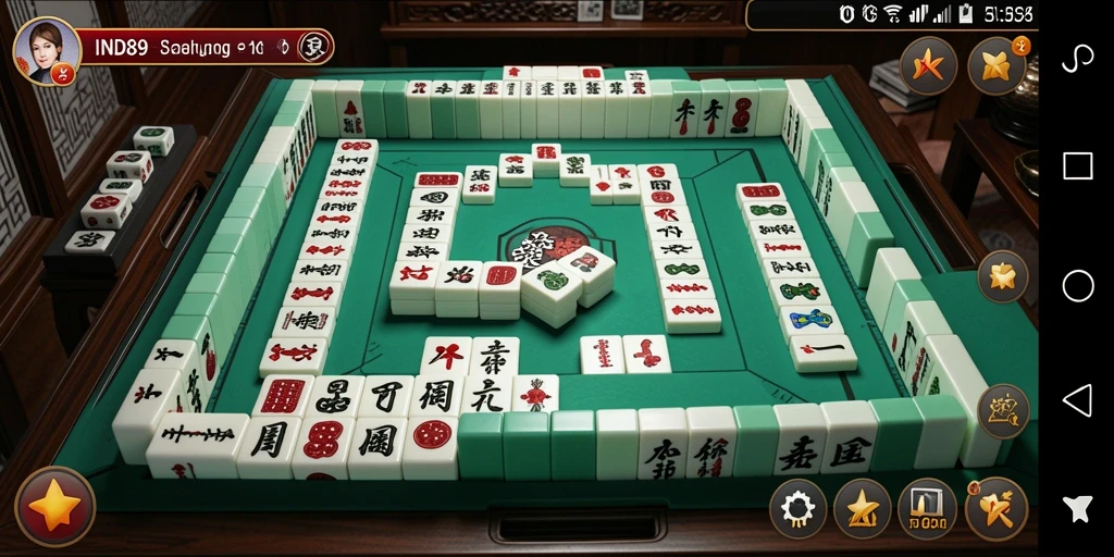 Screenshot utama IND89 menampilkan gameplay seru Mahjong.