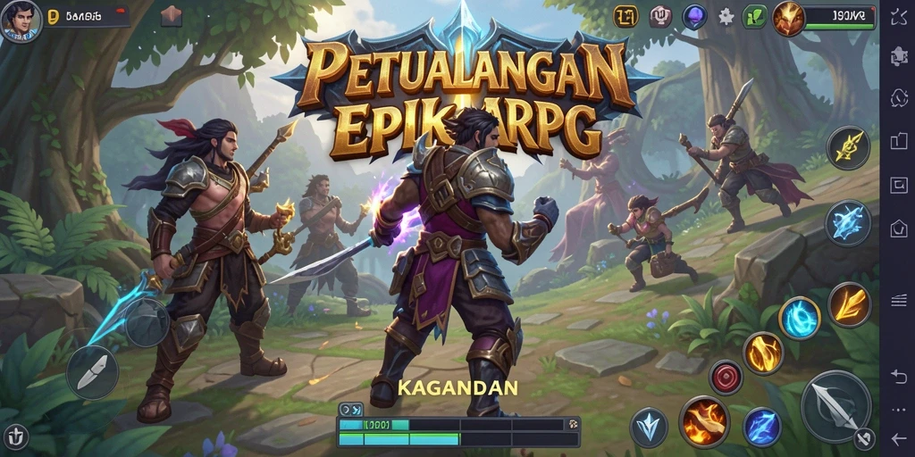 Tangkapan layar KAGANDAN menampilkan aksi pertarungan yang mendebarkan di dunia fantasi.