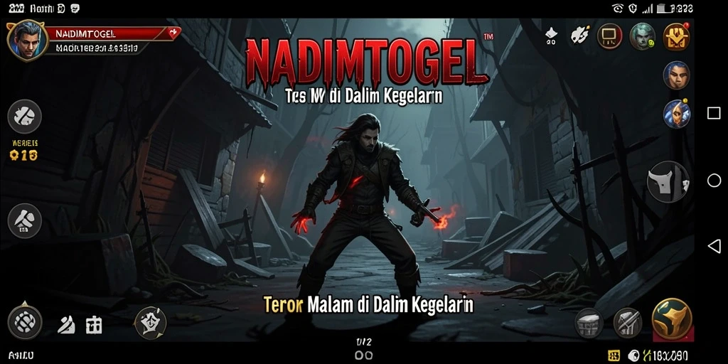 Screenshot gameplay NADIMTOGEL menampilkan suasana horor yang mencekam.