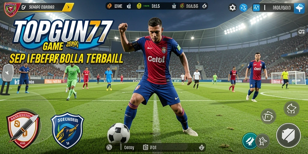 Tampilkan gameplay realistis dari game sepak bola TOPGUN77.